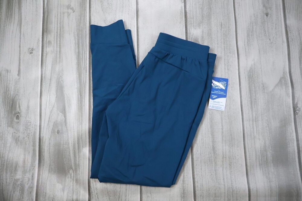 NEW Brooks Momentum Thermal Jogger Pants Women's Sz Small Moroccan Blue Running